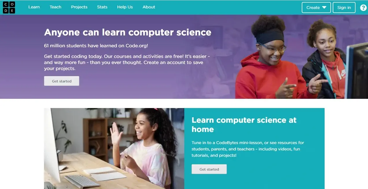 Code.org Homepage
