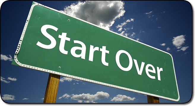 Start over sign