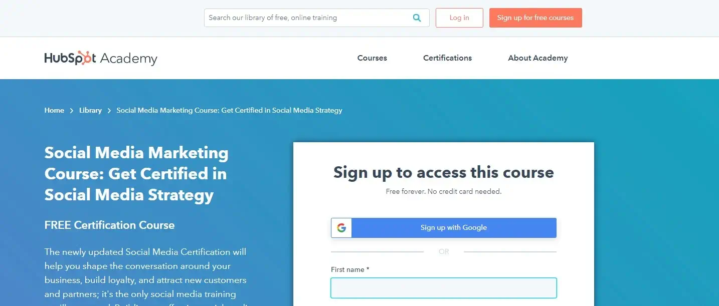 Hubspot Social Media Marketing Course